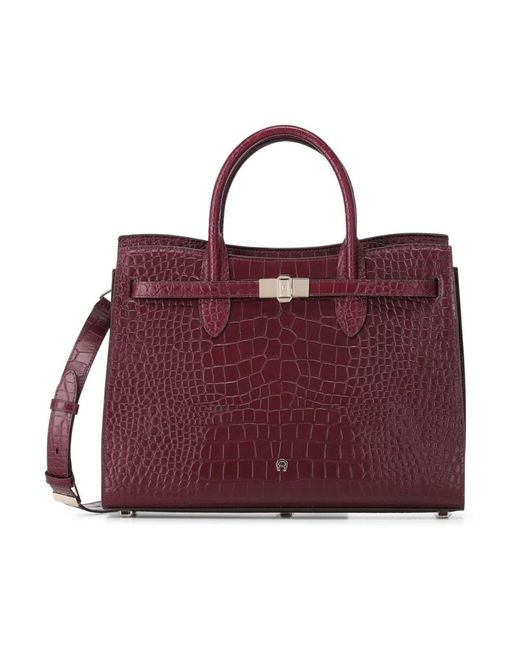 Aigner Farah Coccodrillo Handtas L in het Purple