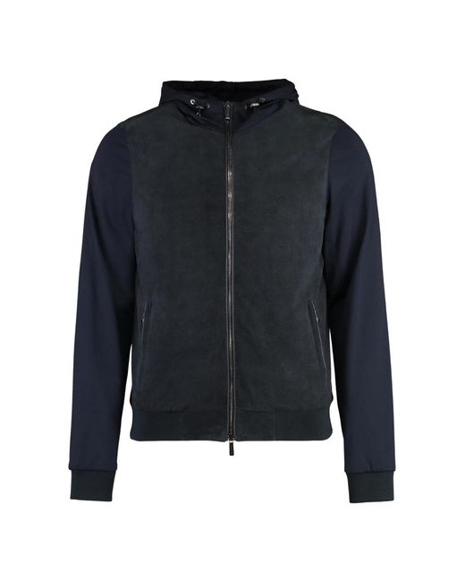 Moorer Blue Hoodies for men