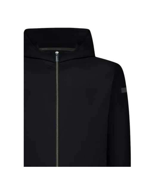 Rrd Hoodies & Sweatvesten ,Blauw ,Polyester Hooded Zip Fleece Sweater in het Black voor heren