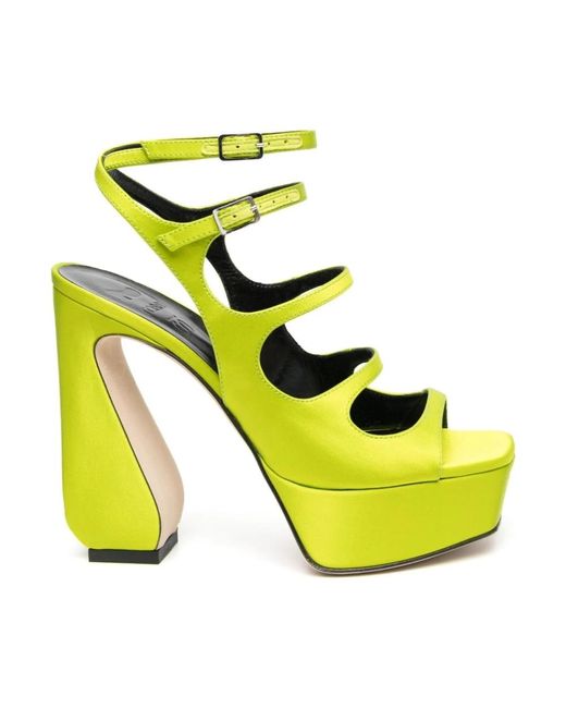 Sergio Rossi Yellow High Heel Sandals