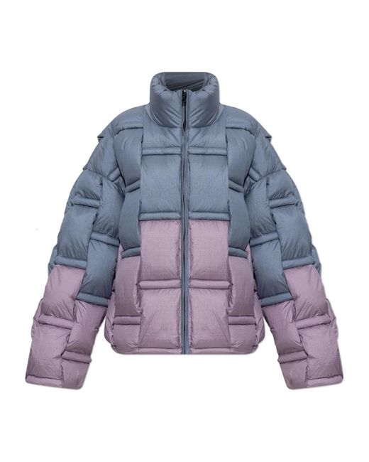RAXXY Jassen ,Blauw ,Nylon Puffer Jacket Met Een Hoge Kraag in het Blue