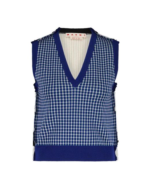 Marni Blue Sleeveless Tops