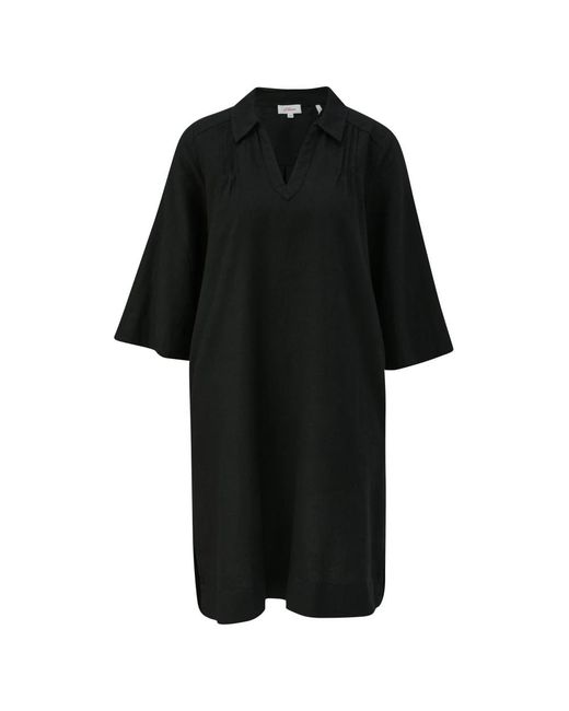 Vestido relajado de mezcla de lino S.oliver de color Black
