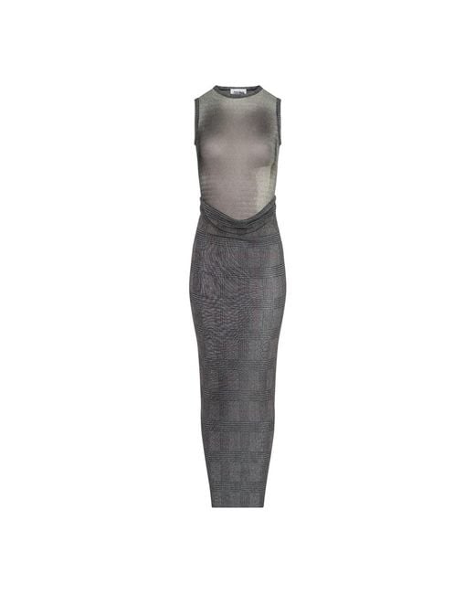 Jean Paul Gaultier Gray Graues Prinz-Von-Wales-Print-Kleid