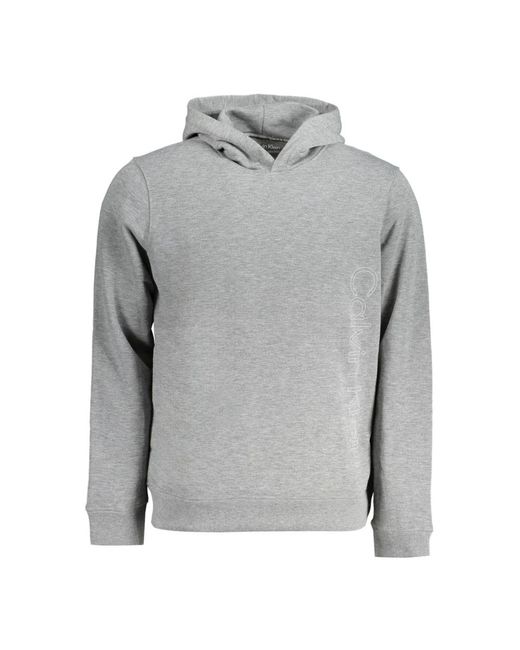 Calvin Klein Hoodies & Sweatvesten ,Grijs ,Polyester Sport Hoodie Grijs Lange Mouw Polyester in het Gray voor heren