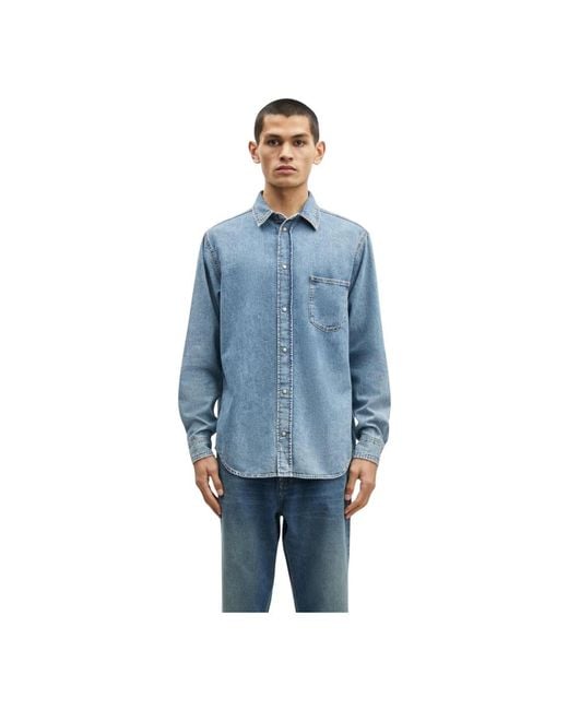 Samsøe & Samsøe Blue Denim Shirts for men