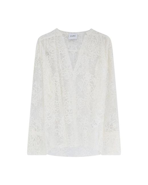 Nude White Blouses