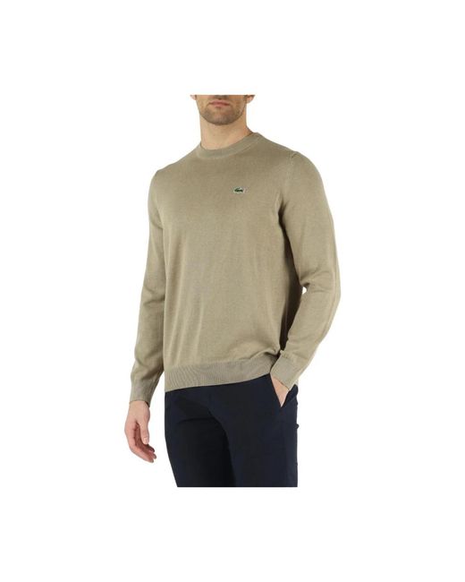 Lacoste Natural Round-Neck Knitwear for men