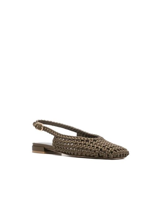 Stuart Weitzman Green Marina Flat Sling Back