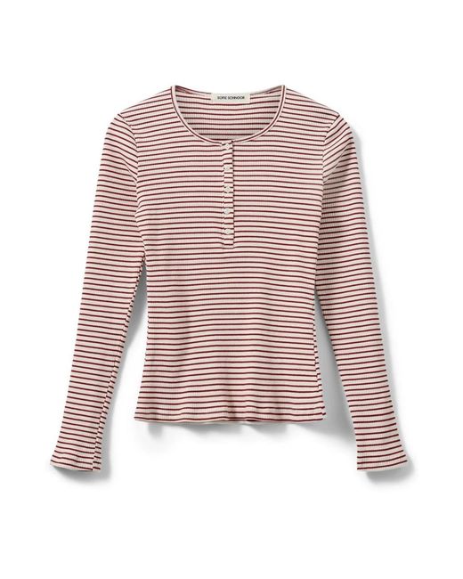 Sofie Schnoor Overhemden ,Rood ,Katoen Rood Gestreept Langemouw T-Shirt in het Red