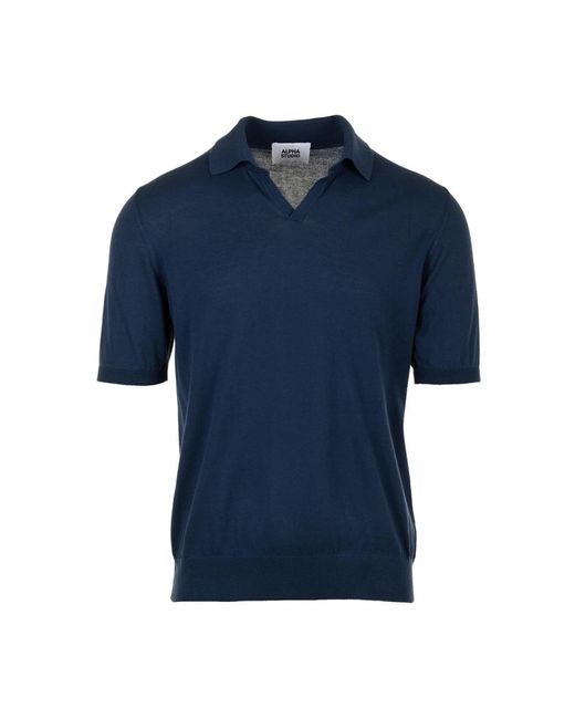 Alpha Studio Blue Polo Shirts for men