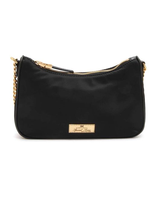 Elisabetta Franchi Black Mini Tech Tasche Mit Verstellbarem Riemen