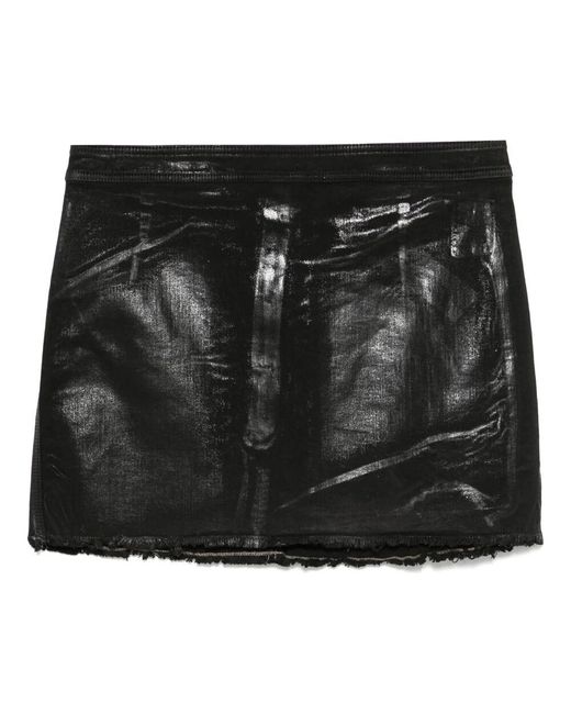 Rick Owens Black Beschichteter Minirock