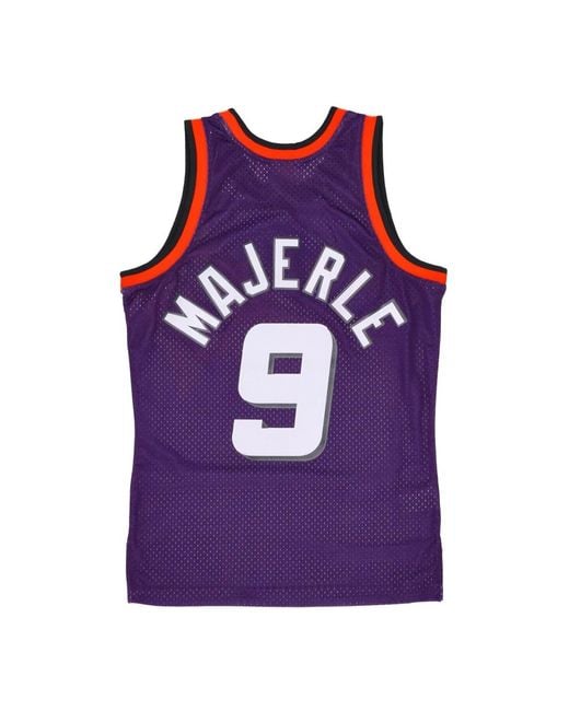 Mitchell & Ness Fitness ,Paars ,Polyester Nba Road Jersey Hardwood Classics Majerle in het Red voor heren