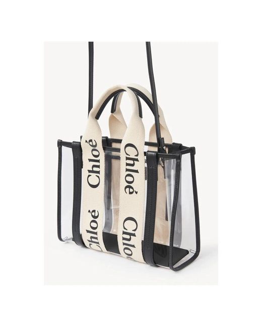 Chloé Metallic Weiße Taschen Mit Charakteristischen Streifen