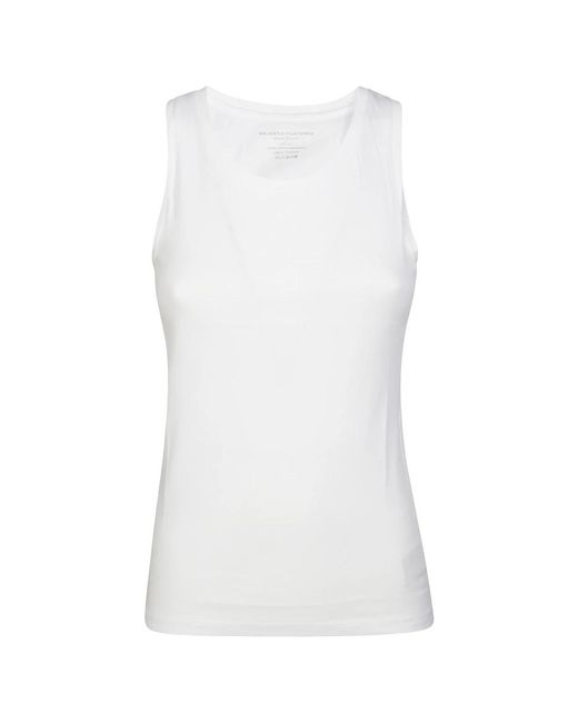 Majestic Filatures Sleeveless Tops in het White