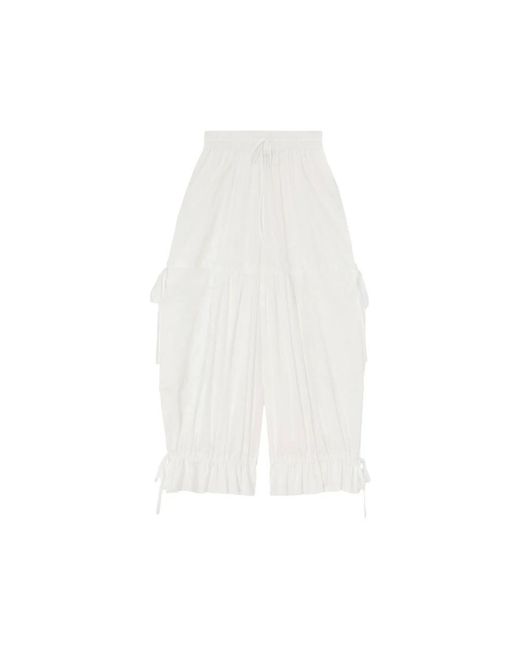 Ganni White Wide Trousers