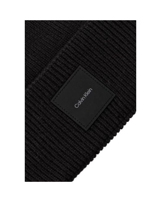 Beanies di Calvin Klein in Black da Uomo