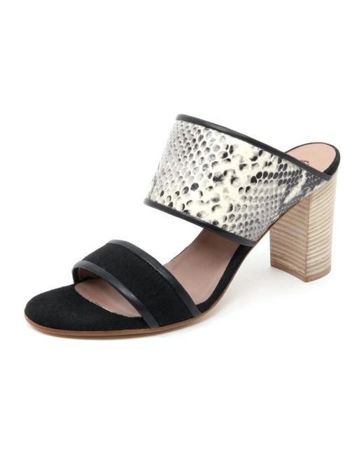 Maliparmi Black Python Print Sandale Schuh Made