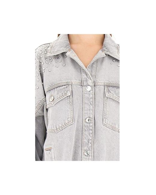 Liu Jo Jassen ,Grijs ,Denim 41066 Denim Jacket in het Gray