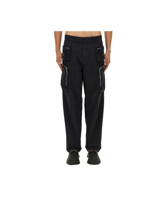 DSquared² Black Straight Trousers for men