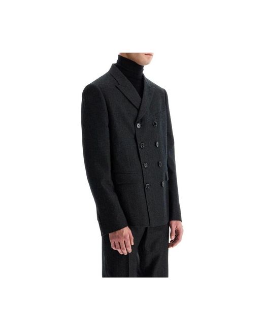 Céline Jassen ,Grijs ,Wol Luxe Wollen Blazerjas in het Black voor heren