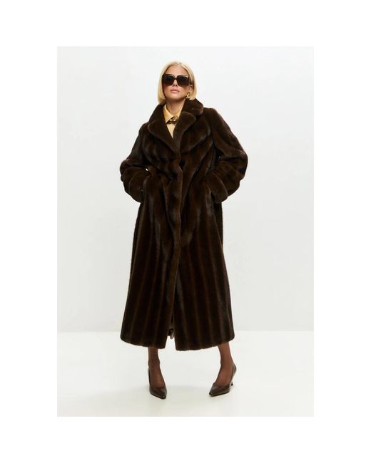 CESARE GASPARI Black Faux Fur Shearling Jackets