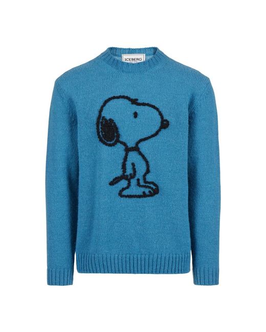 Round-Neck Knitwear di Iceberg in Blue da Uomo