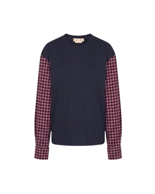 Marni Blue Long Sleeve T-Shirts