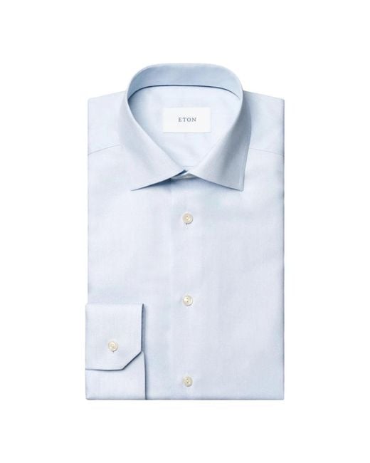 Eton of Sweden Hellblaues Feintwill-Hemd Contemporary Fit in Blue für Herren