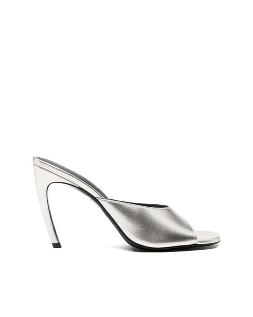 The Attico White Shoes Silver