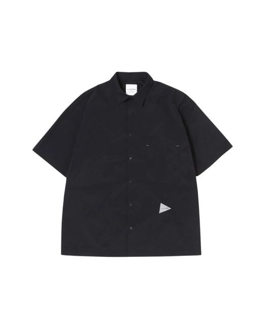And Wander Black Short Sleeve Shirts for men