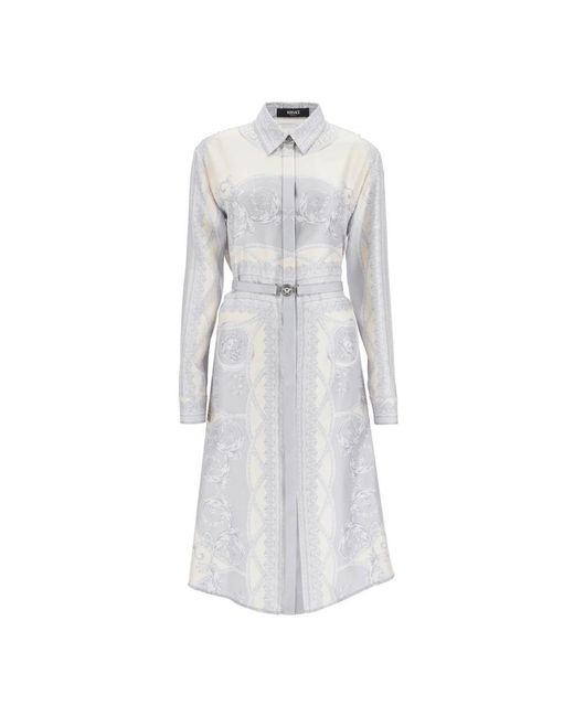 Versace Gray Shirt Dresses