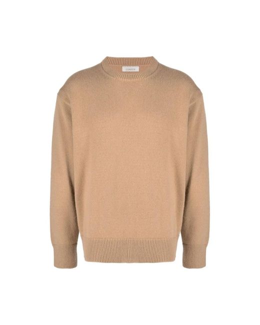 Laneus Kamelbrauner strickpullover in Natural für Herren