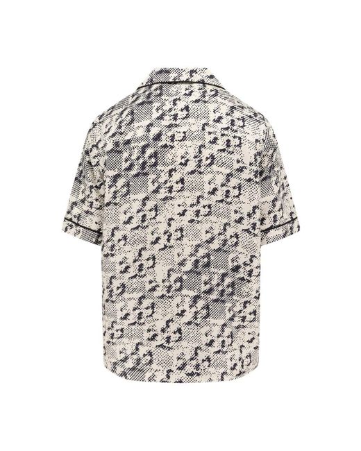 Tory Burch Overhemden ,Zwart ,Zwart Zijden Bowling Shirt in het Gray