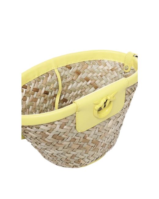 Pinko Yellow Stilvolle baumwoll elastan taschen