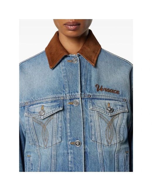 Denim Jackets Versace de color Blue