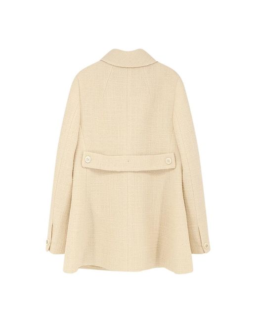 Gucci Single-Breasted Coats in het Natural