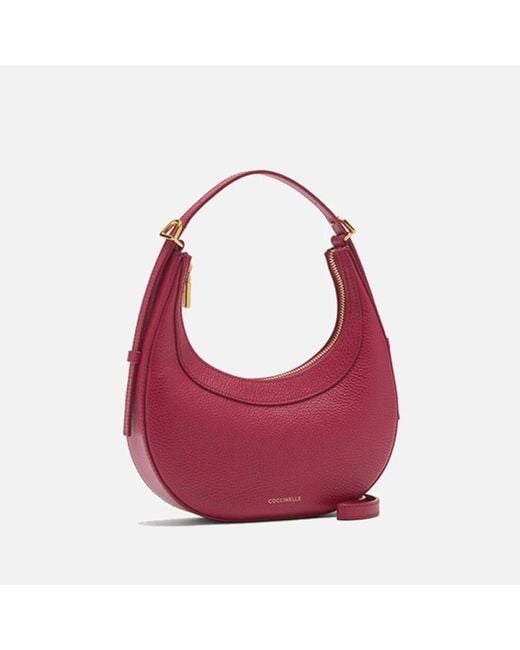 Coccinelle Red Genarbte Leder Mini Tasche Sangria