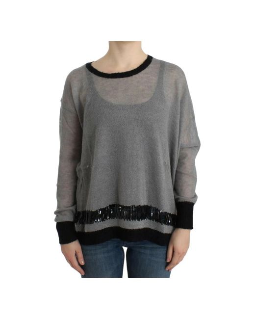 CoSTUME NATIONAL Gray Round-Neck Knitwear