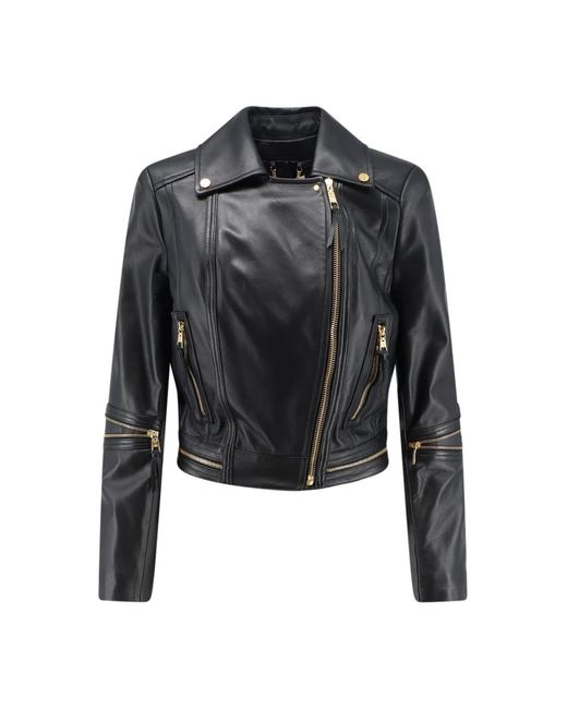 Elisabetta Franchi Black Leather Jackets