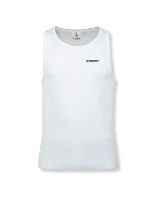 Casablanca White Sleeveless Tops for men