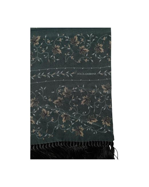 Dolce & Gabbana Gray Silk Scarves for men