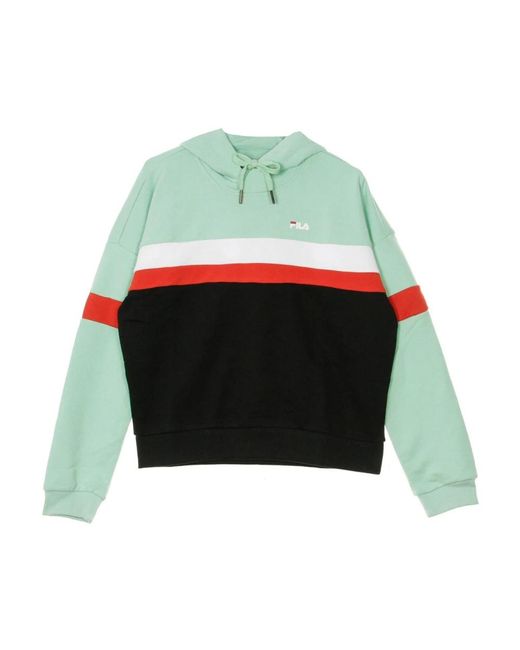 Fila Hoodies & Sweatvesten ,Veelkleurig ,Katoen Cropped Lichtgewicht Hoodie in het Green
