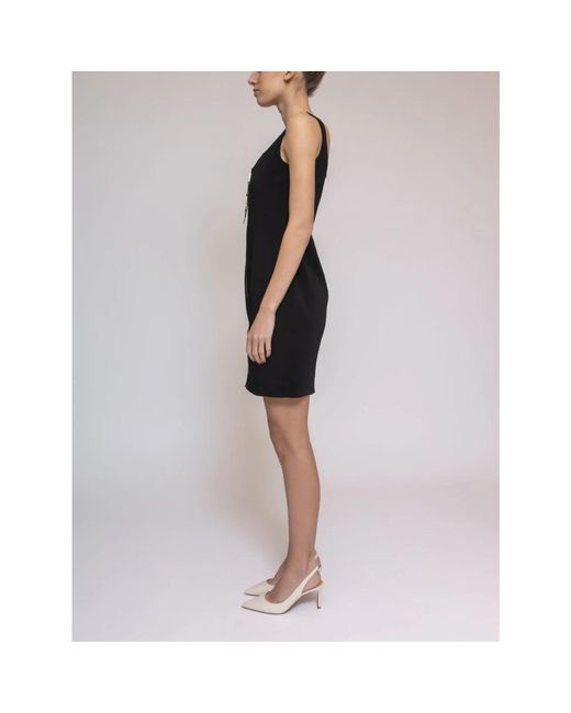 Moschino Black Schwarzes Muster Damenkleid