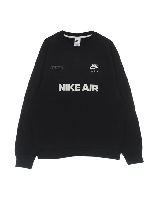 Nike Gebürsteter rundhals-sweatshirt in Black für Herren