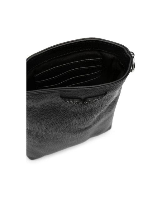 Zadig & Voltaire Black Schwarzes Lederportemonnaie Mit Kristallverzierung