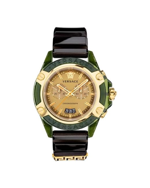 Crono attivo orologio in silicone verde di Versace in Metallic da Uomo