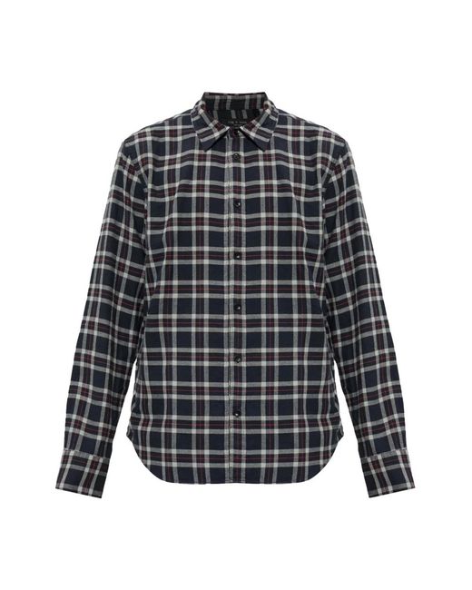 Rag & Bone Checked Shirt in het Blue voor heren