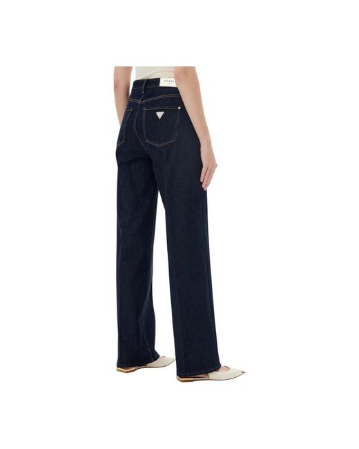 Guess Jeans ,Blauw ,Denim Wijde Pijp Denim Jeans Fijn in het Blue